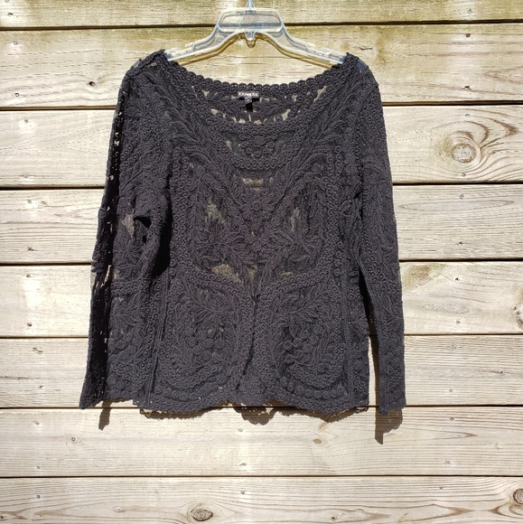 Express Tops - Express Black Lace Top .